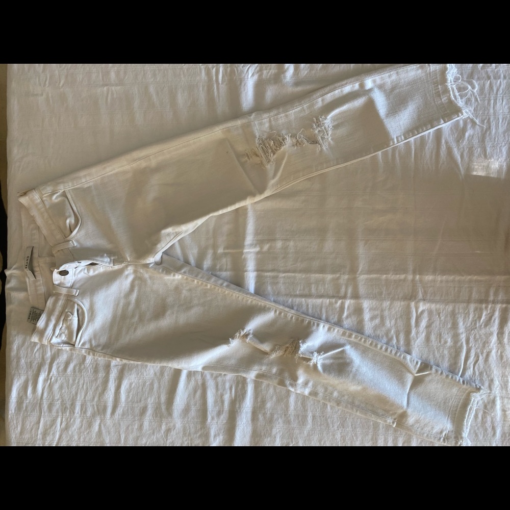J Brand white ripped jeans size 25.